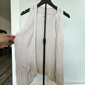 Old Navy Women's Light Cream Knit Cardigan Vest